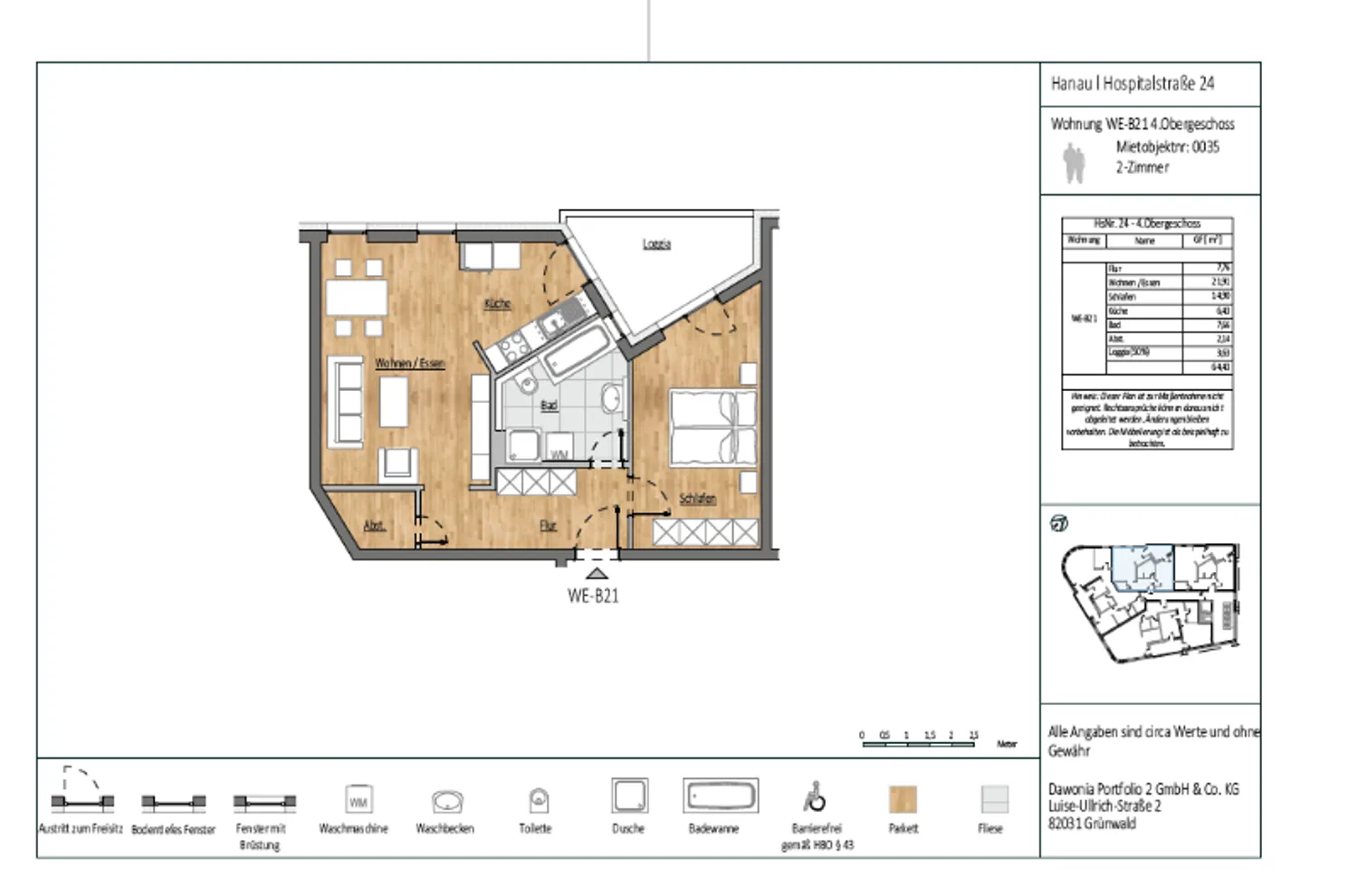 2 Zimmer Wohnung mit 64 m² in Hanau – Bild 3