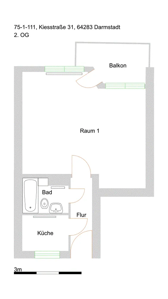 1 room apartment with 35 m² in Darmstadt – Photo 9