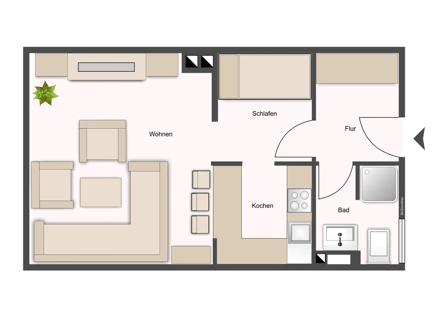 2 Zimmer Wohnung mit 40 m² in Dortmund – Bild 1