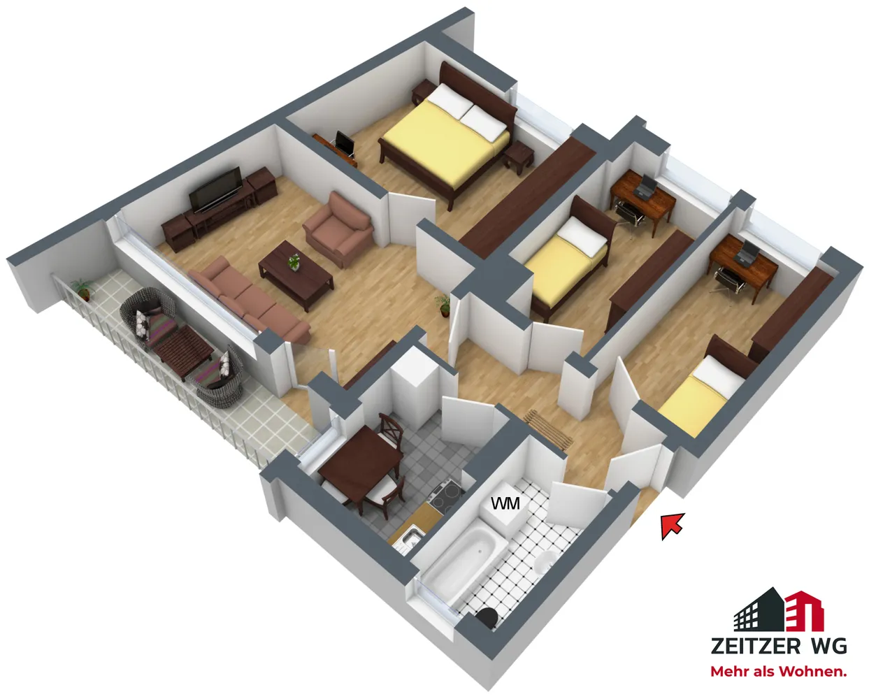4 room apartment with 80 m² in Zeitz – Photo 1