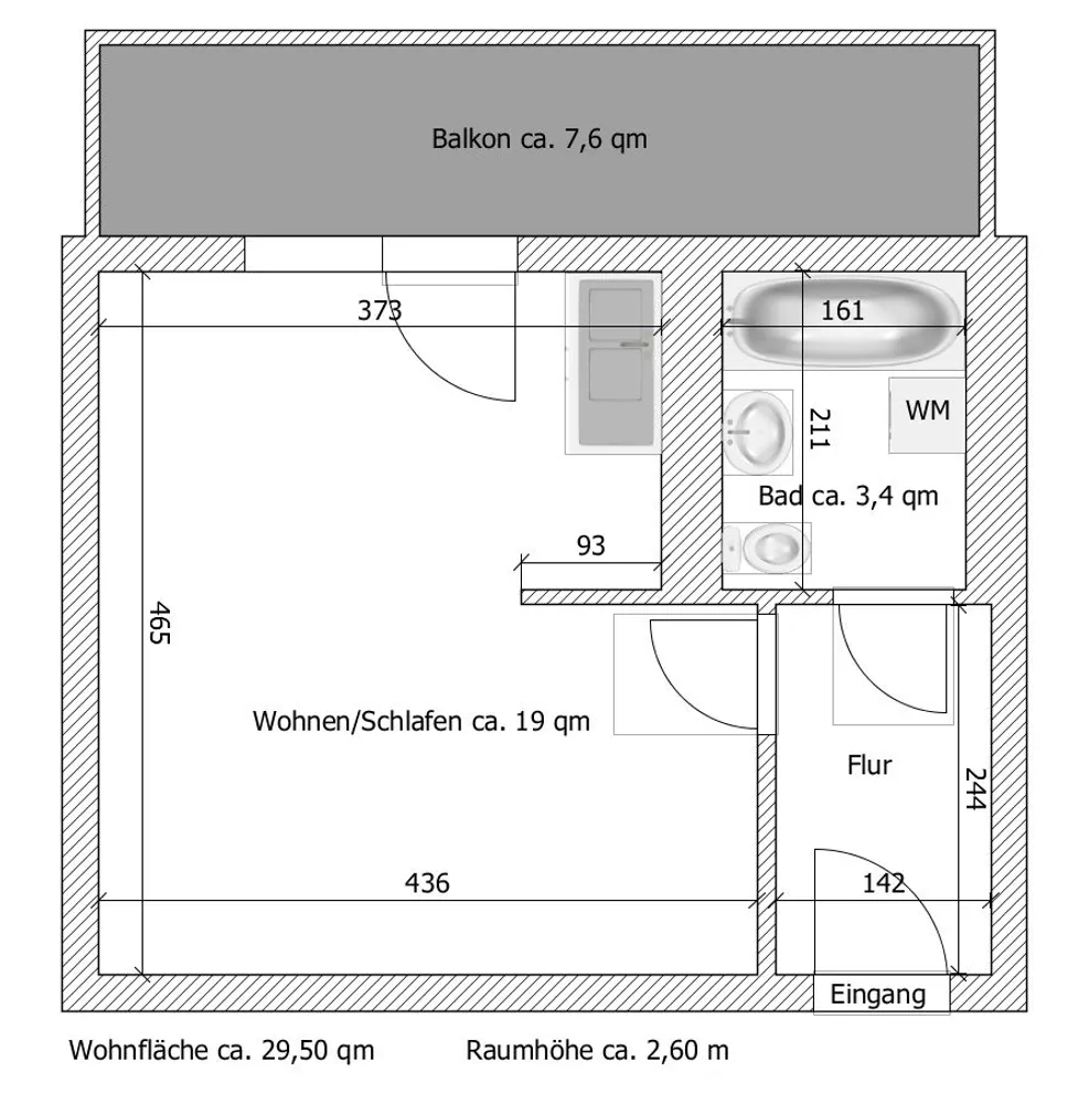 1 Zimmer Wohnung mit 30 m² in Neubrandenburg – Bild 11