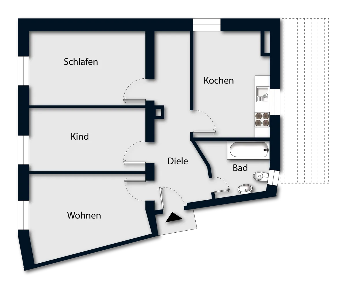 4 Zimmer Wohnung mit 70 m² in Augsburg – Bild 1