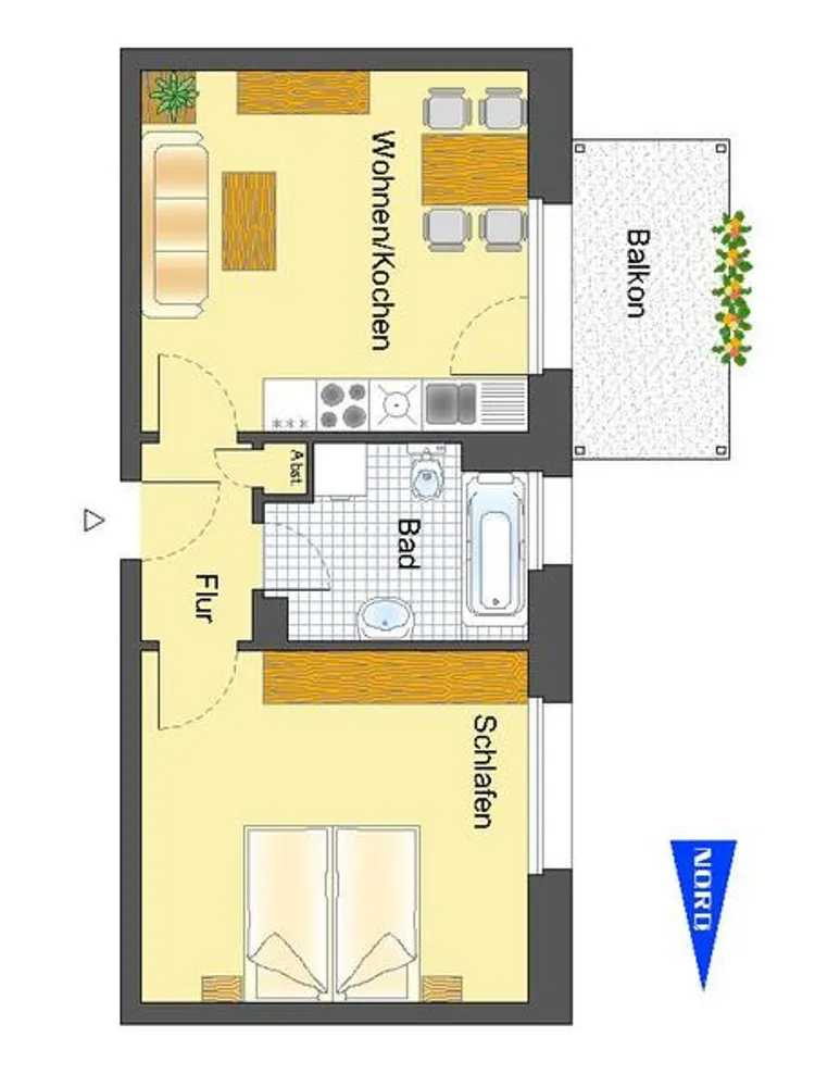 1 Zimmer Wohnung mit 46 m² in Bonn – Bild 2