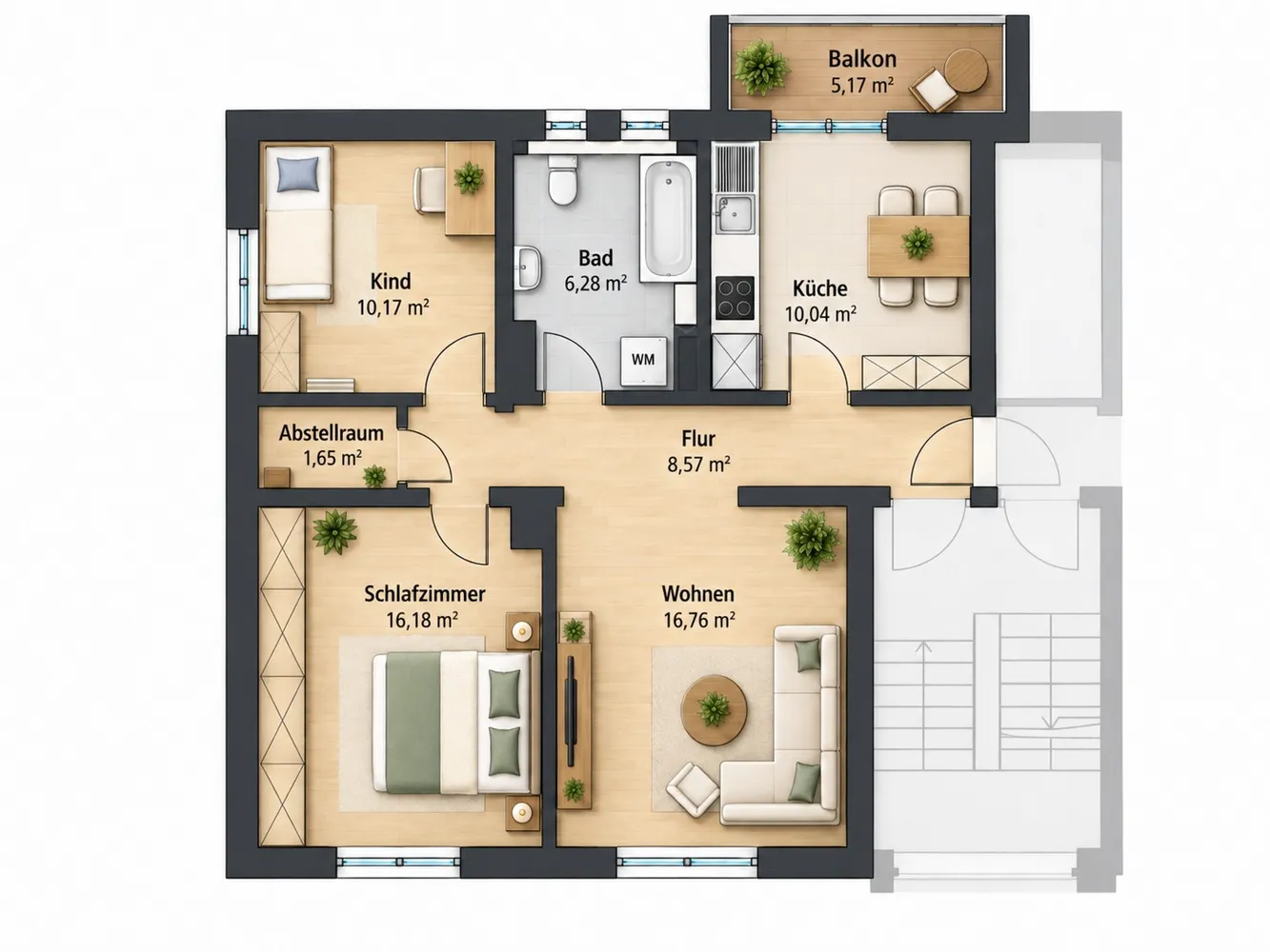 3 Zimmer Wohnung mit 73 m² in Oberhausen – Bild 3