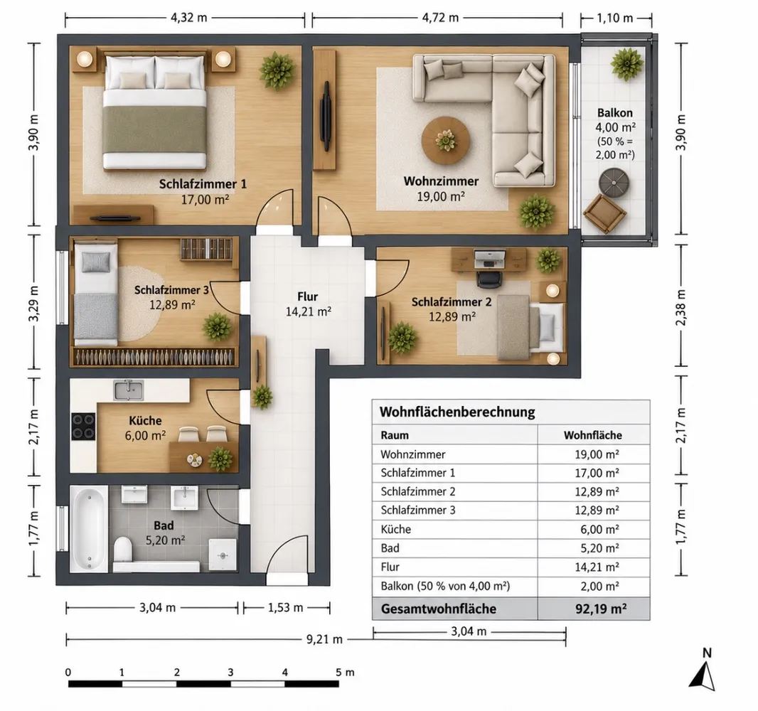 4 Zimmer Wohnung mit 90 m² in Berlin – Bild 2