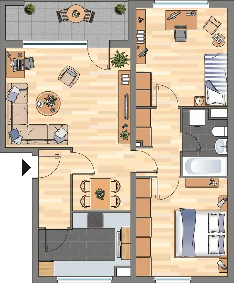 3 Zimmer Wohnung mit 70 m² in Wolfsburg – Bild 2