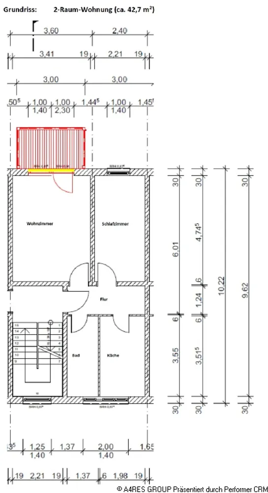 2 Zimmer Wohnung mit 43 m² in Greifswald – Bild 6