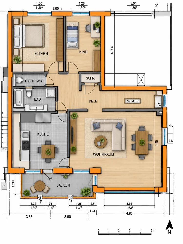 3 Zimmer Wohnung mit 84 m² in Düsseldorf – Bild 1