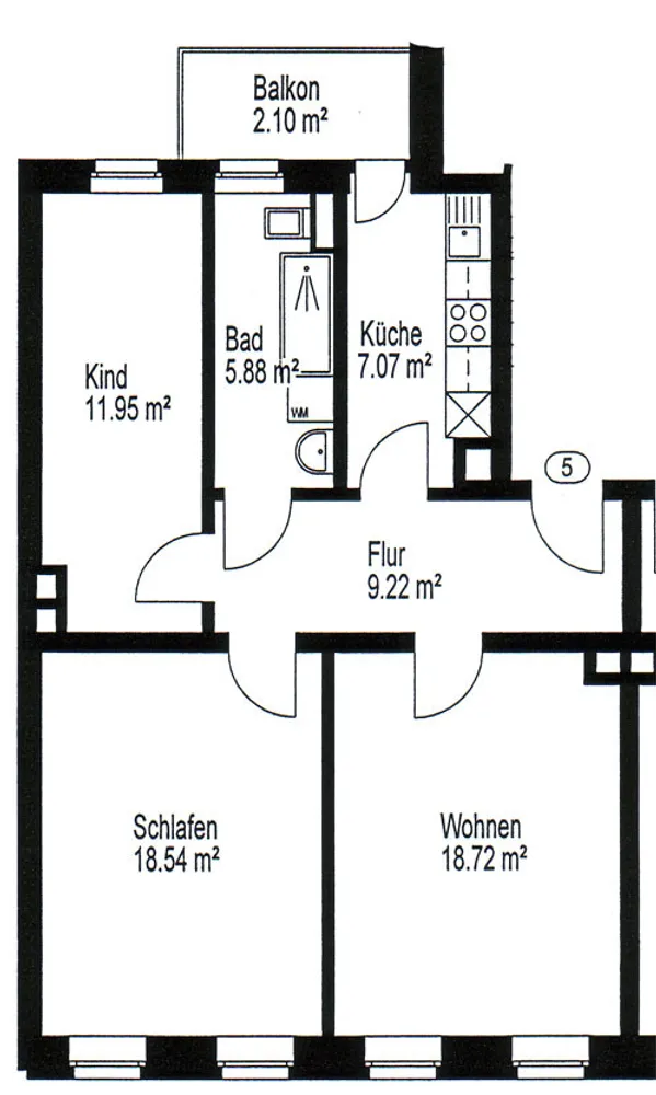 3 Zimmer Wohnung mit 75 m² in Leipzig – Bild 2