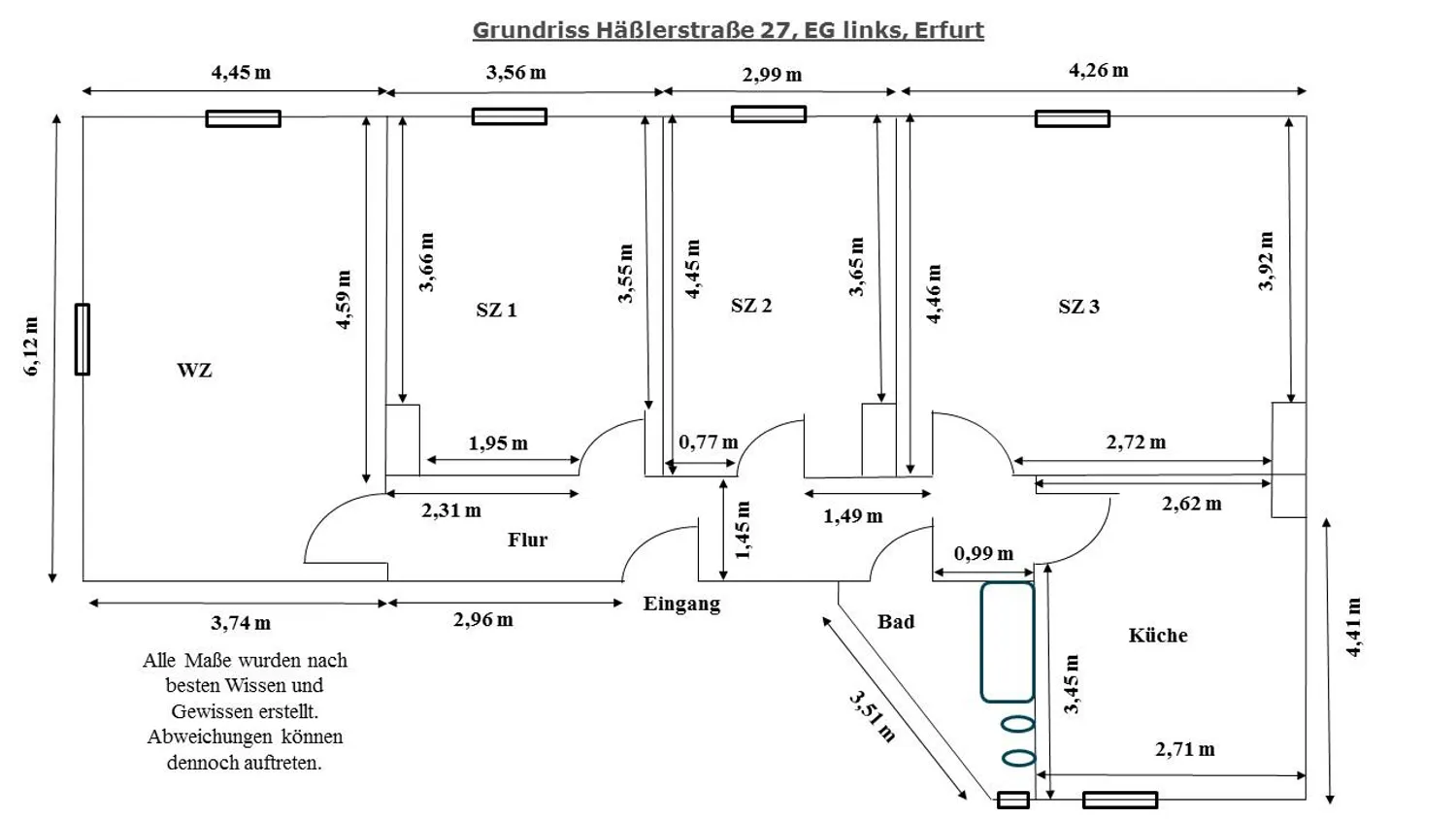 4 Zimmer Wohnung mit 102 m² in Erfurt – Bild 2