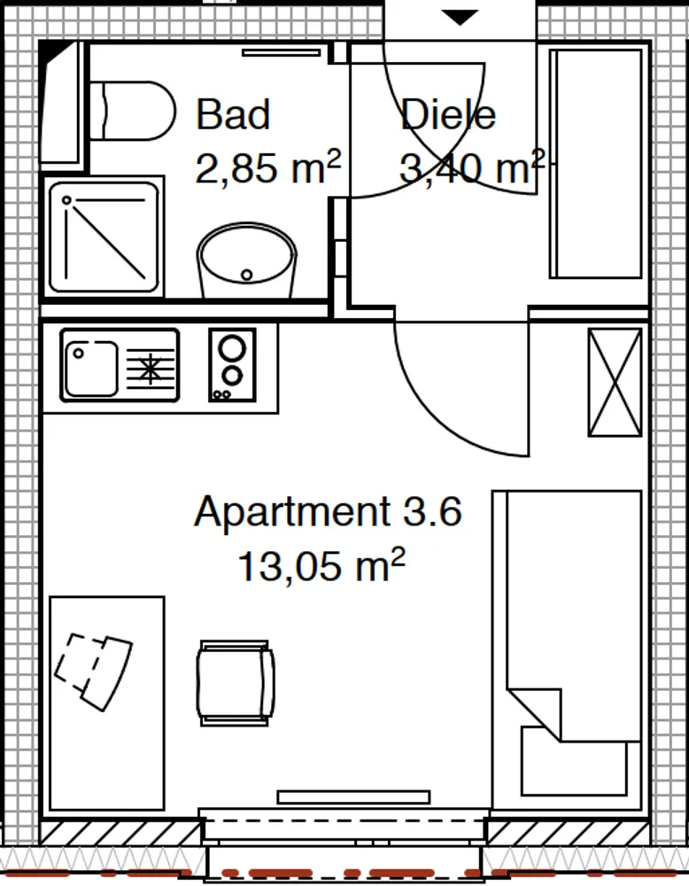 1 Zimmer Wohnung mit 20 m² in Nürnberg – Bild 6