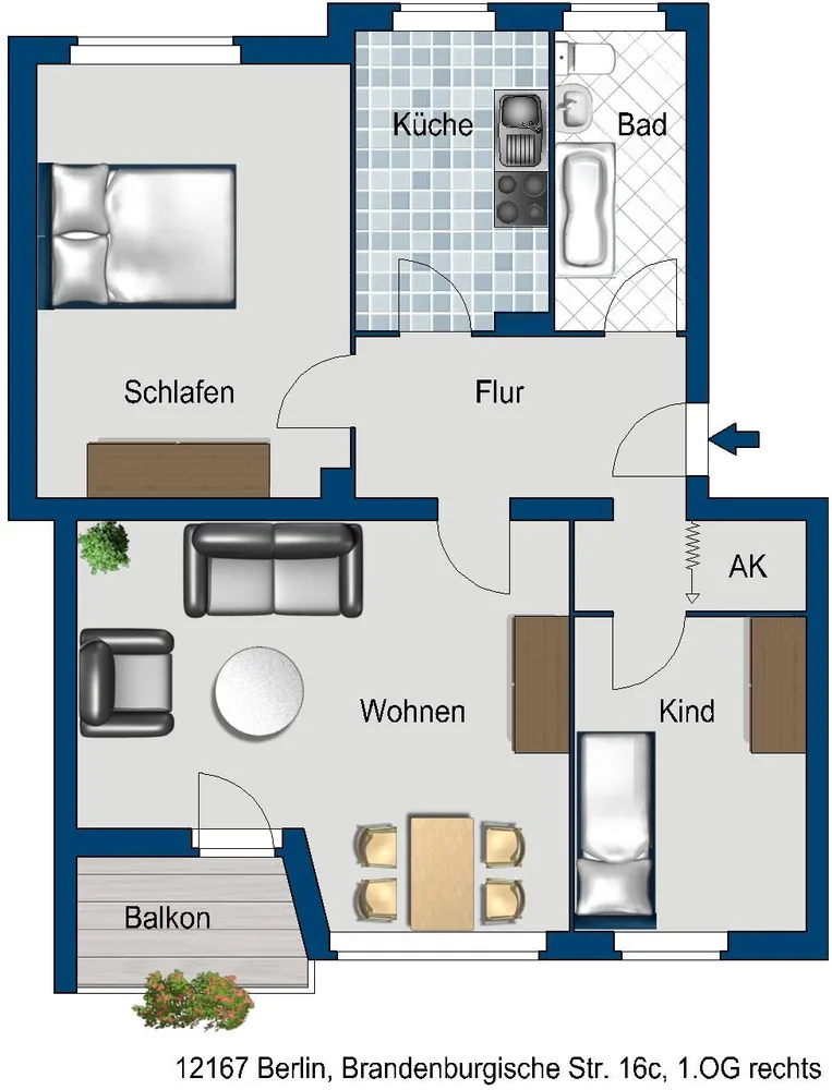 3 Zimmer Wohnung mit 68 m² in Berlin – Bild 2