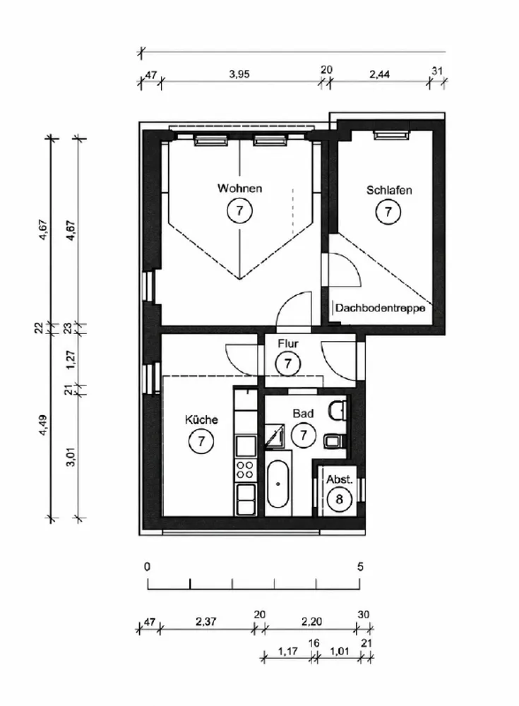 2 Zimmer Wohnung mit 49 m² in Meißen – Bild 6