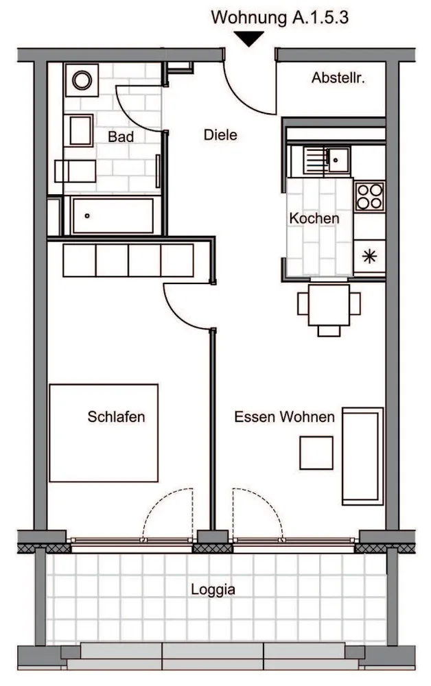 2 room apartment with 58 m² in Frankfurt am Main – Photo 6