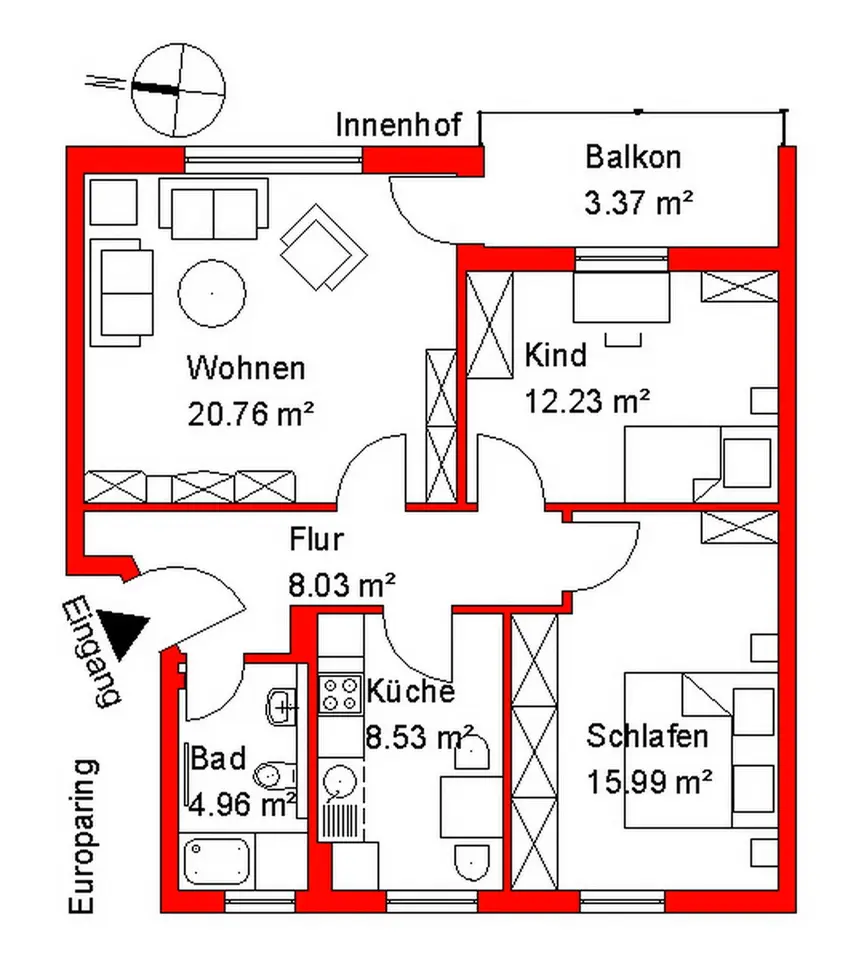3 Zimmer Wohnung mit 74 m² in Wilhelmshaven – Bild 5