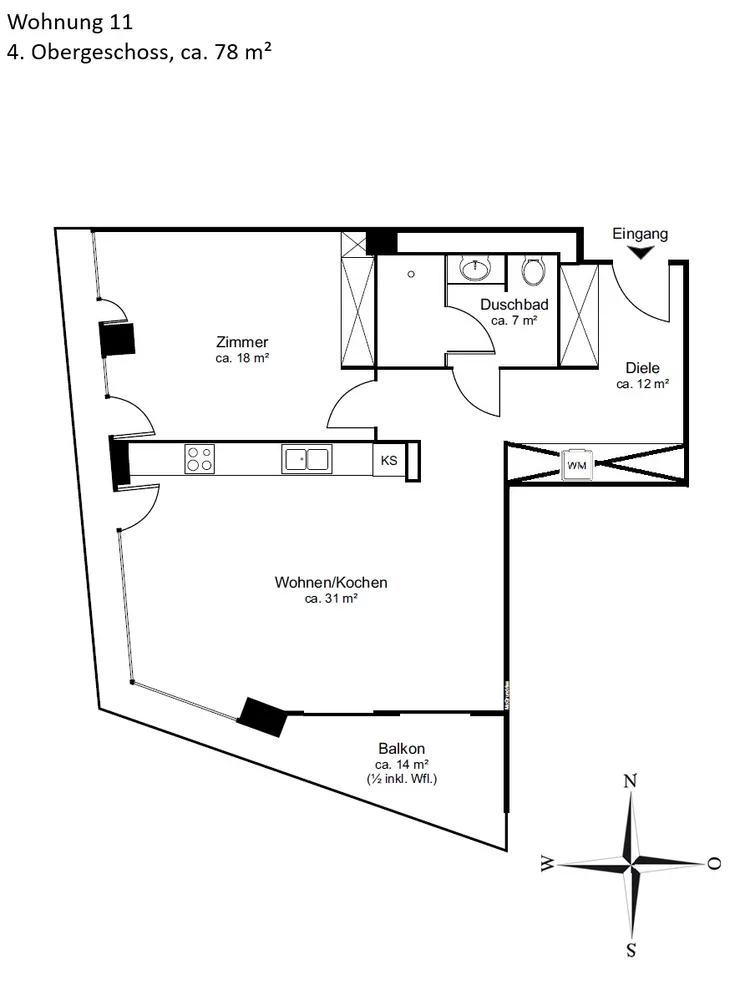 2 room apartment with 78 m² in Hamburg – Photo 9
