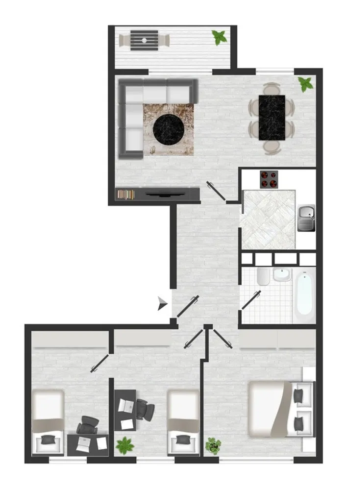 4 Zimmer Wohnung mit 65 m² in Magdeburg – Bild 2