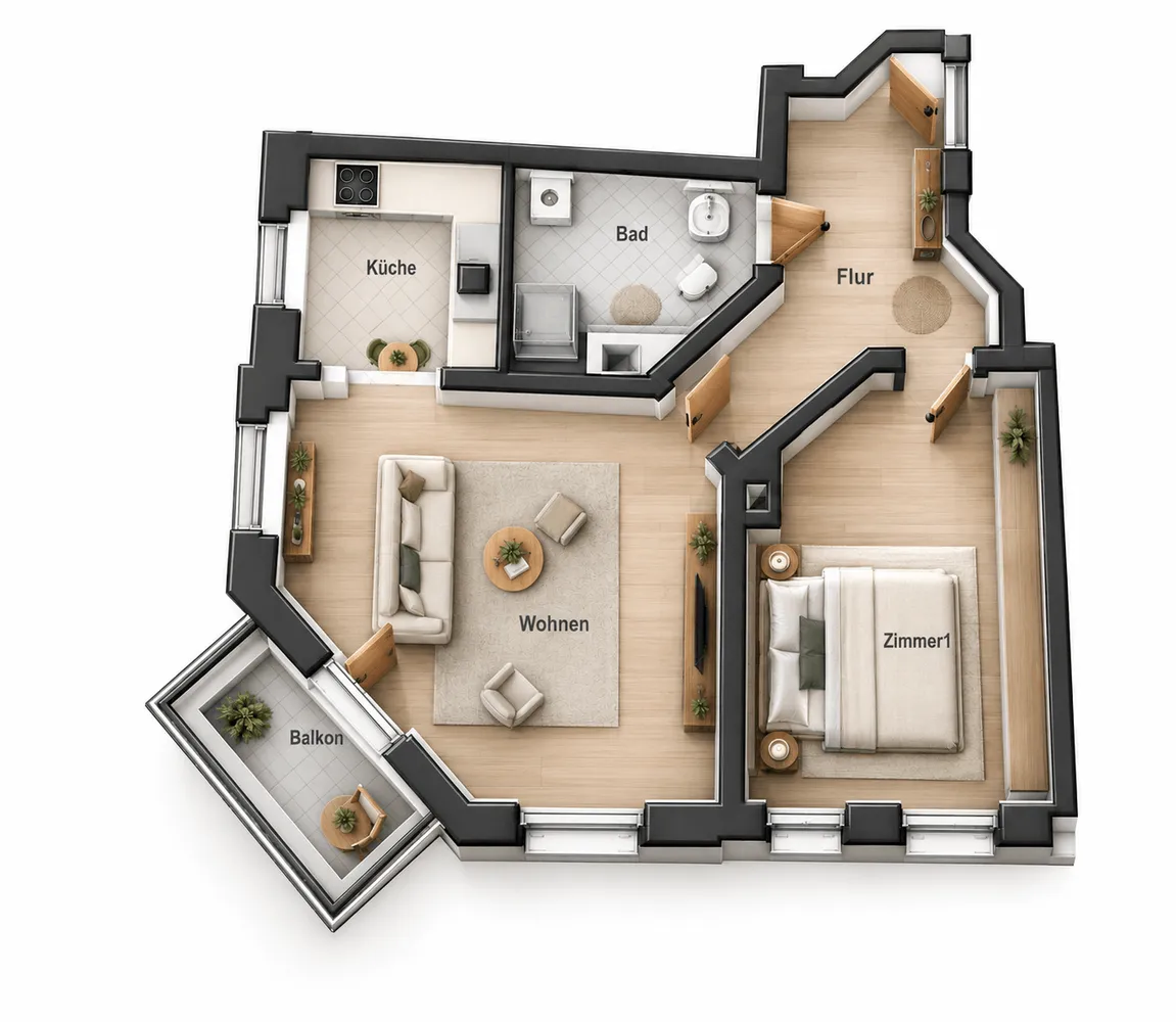 2 Zimmer Wohnung mit 56 m² in Leipzig – Bild 2