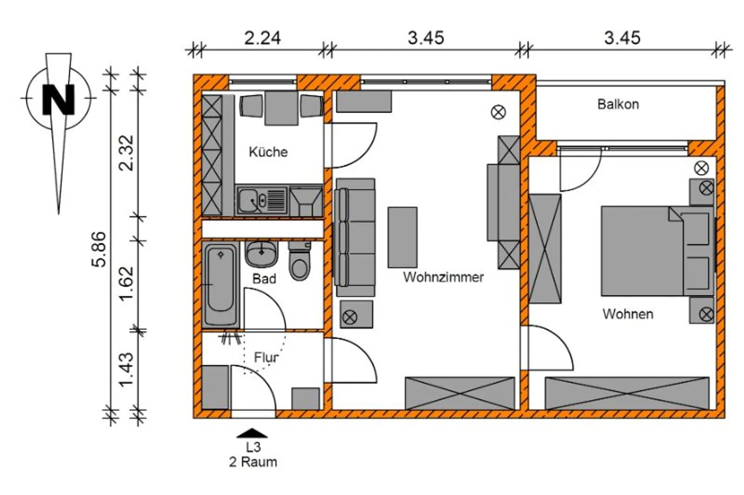 2 room apartment with 49 m² in Magdeburg – Photo 8