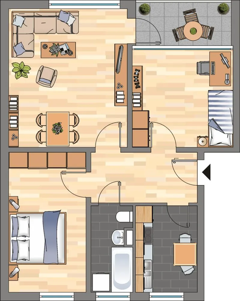 3 Zimmer Wohnung mit 68 m² in Braunschweig – Bild 2