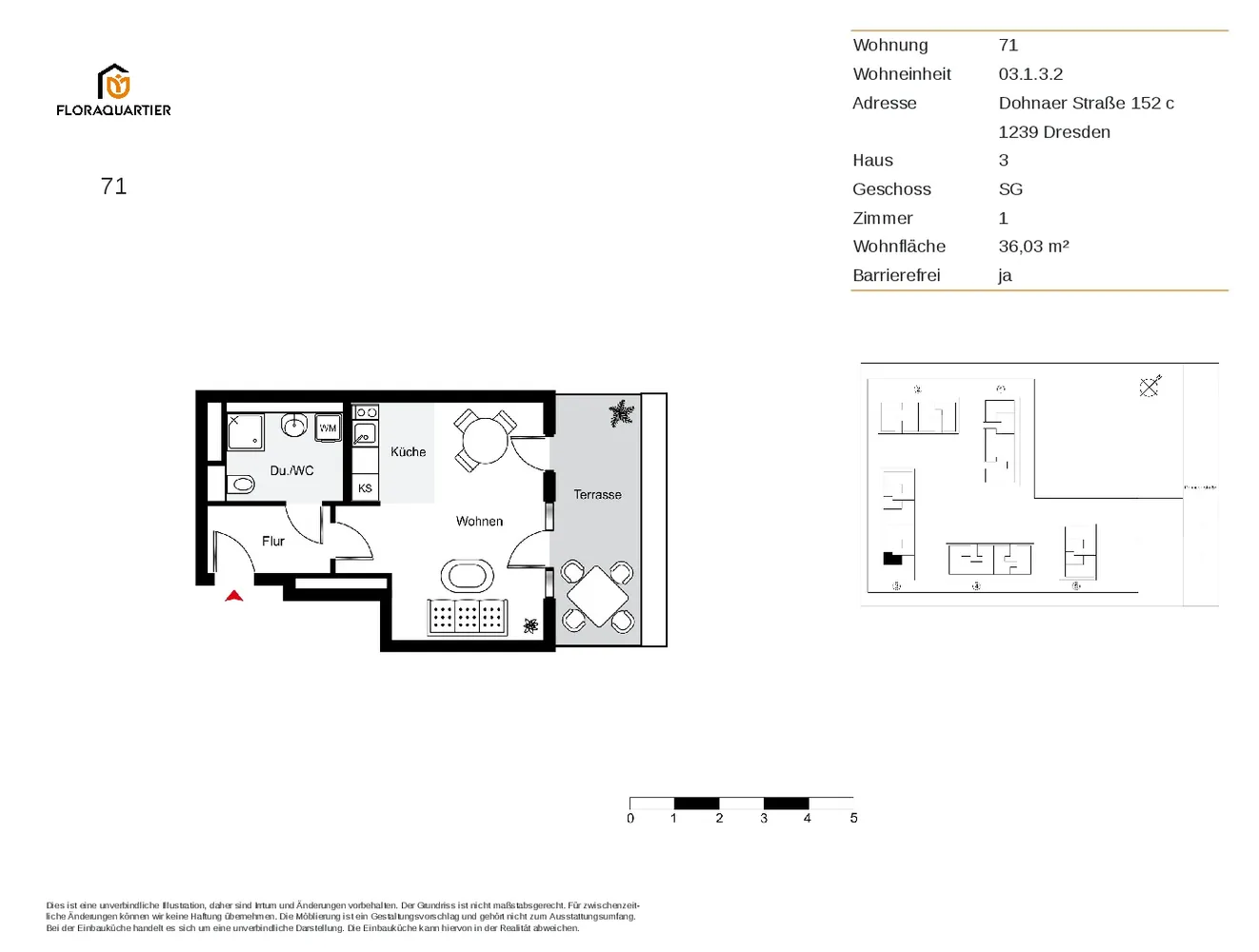 1 room apartment with 36 m² in Dresden – Photo 5