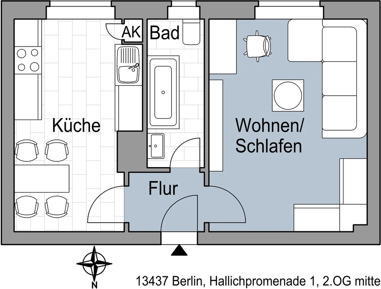 1 Zimmer Wohnung mit 35 m² in Berlin – Bild 2