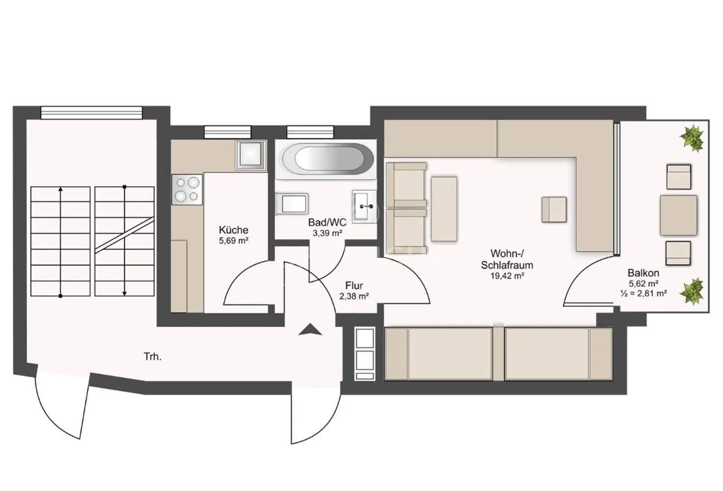 1 room apartment with 33 m² in Weilheim in Oberbayern – Photo 4