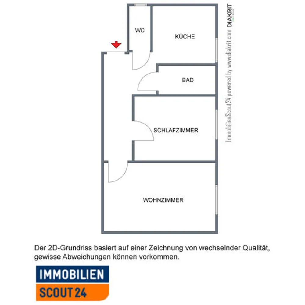 2 Zimmer Wohnung mit 54 m² in Frankfurt am Main – Bild 1