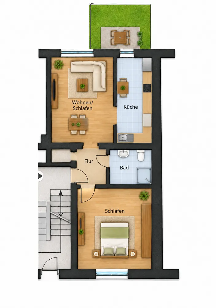 2 room apartment with 43 m² in Duisburg – Photo 2