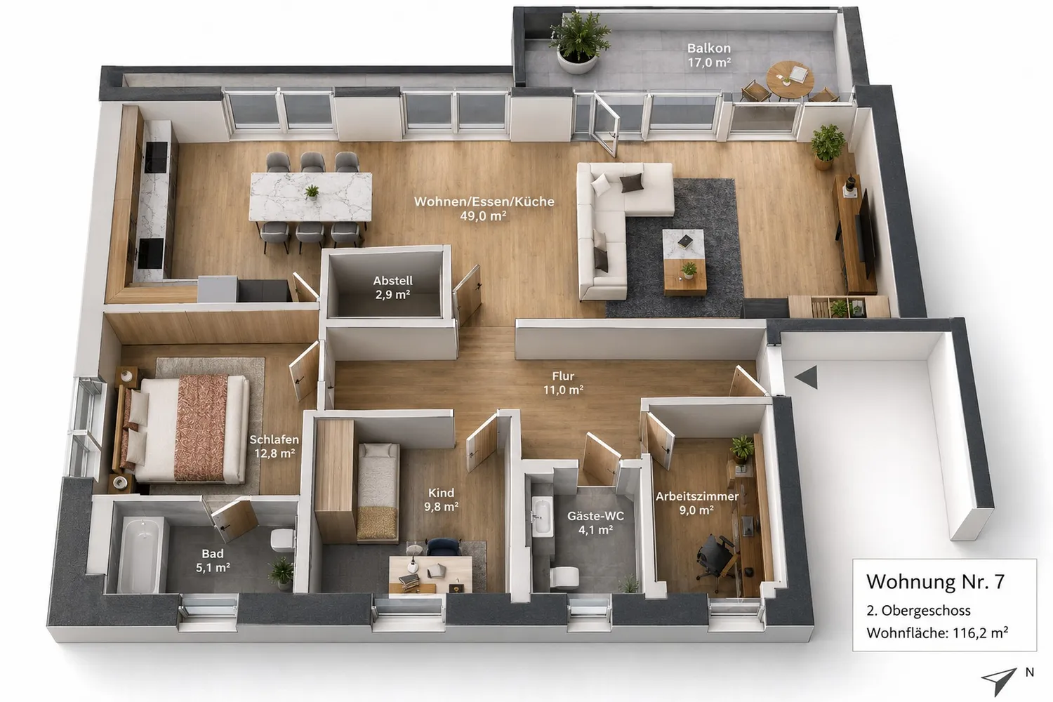 3 Zimmer Wohnung mit 113 m² in Potsdam – Bild 5