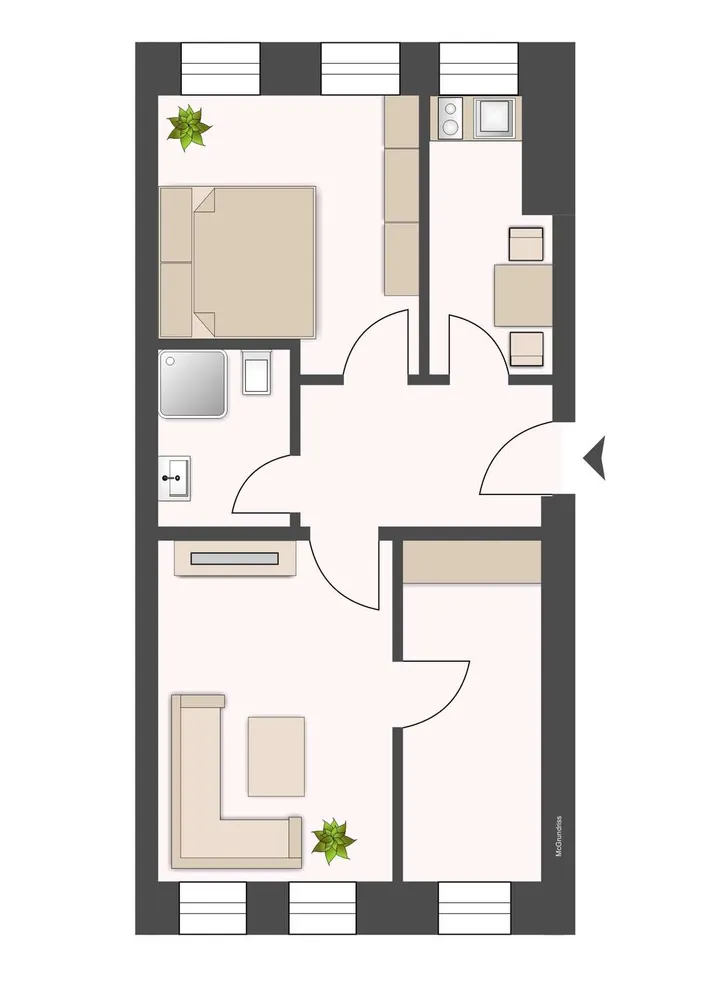 3 Zimmer Wohnung mit 48 m² in Leipzig – Bild 3