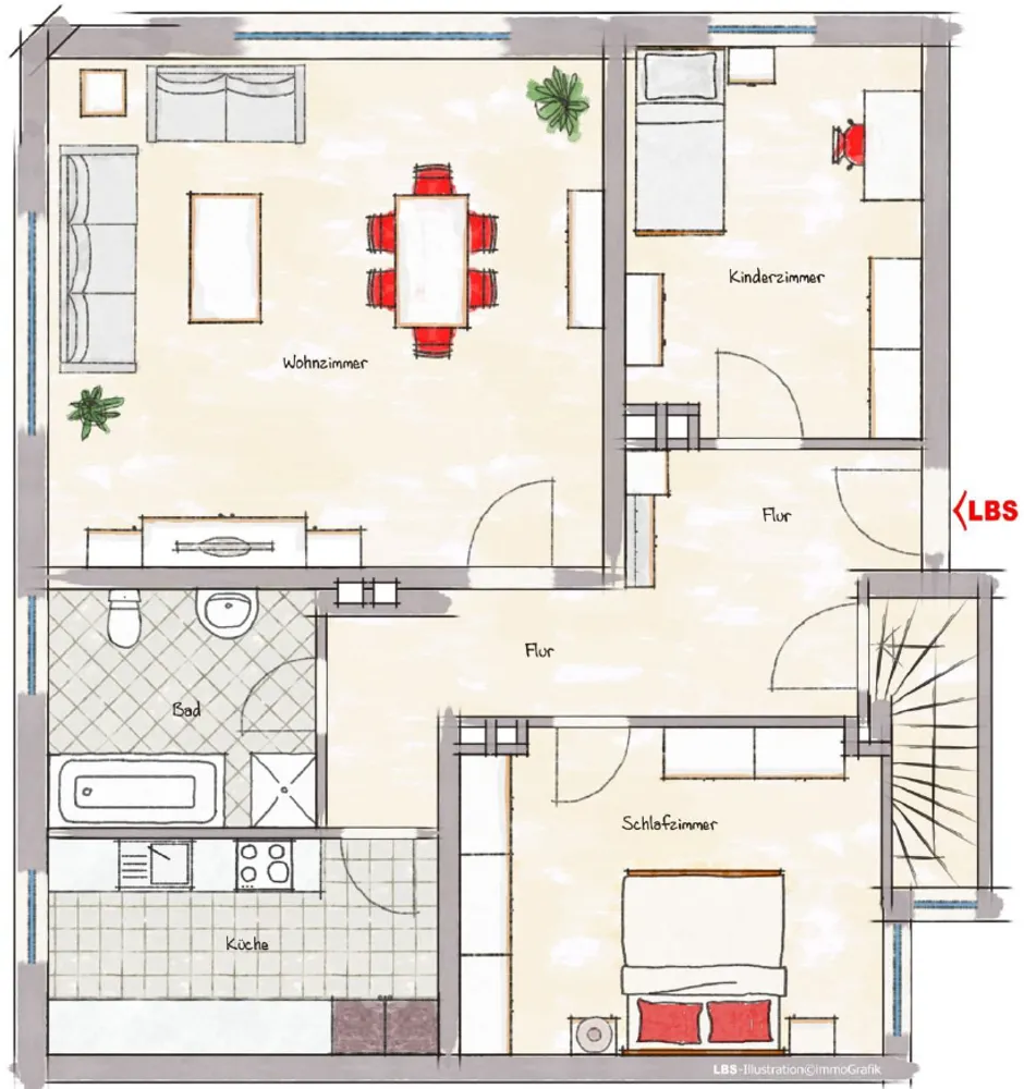 3 Zimmer Wohnung mit 101 m² in Augsburg – Bild 1