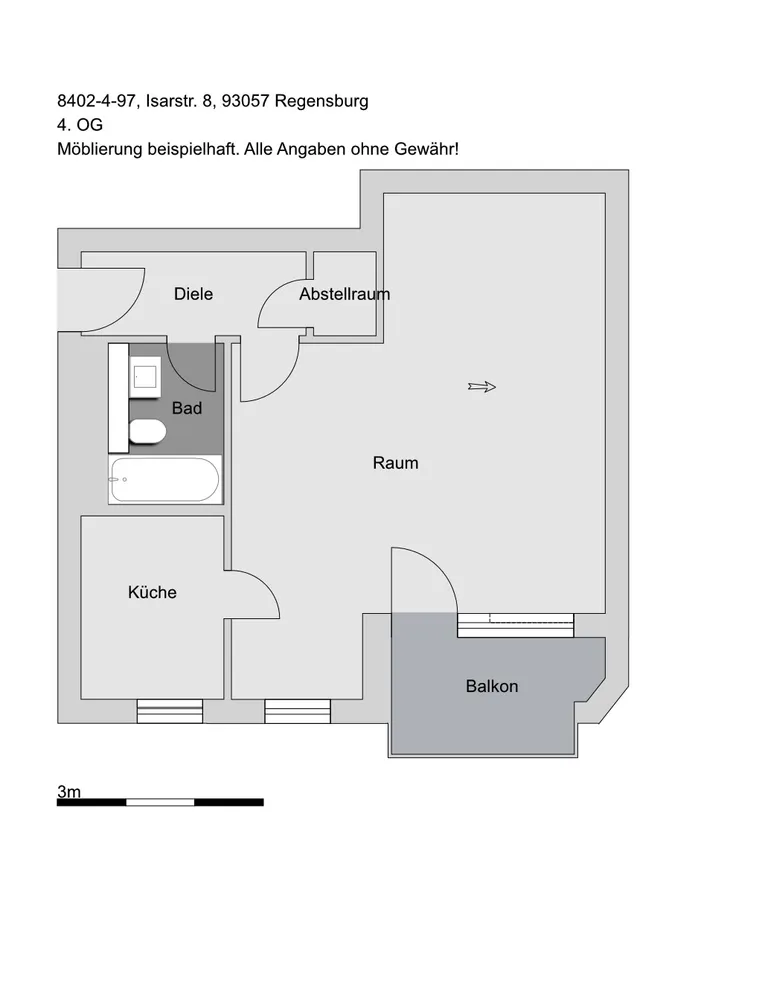 1 Zimmer Wohnung mit 48 m² in Regensburg – Bild 3