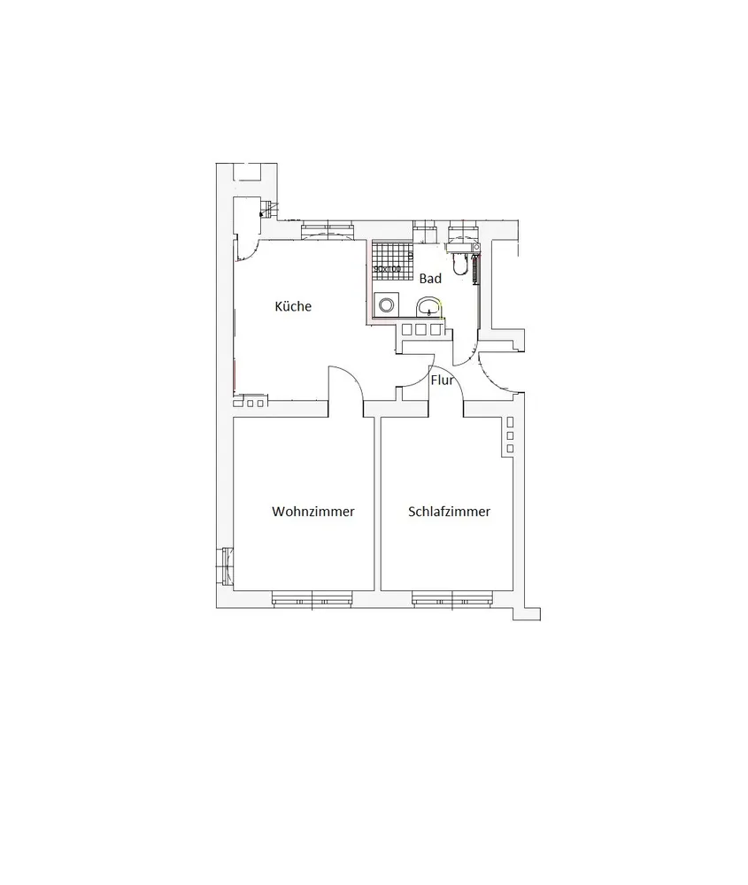 2 Zimmer Wohnung mit 54 m² in Halle (Saale) – Bild 2