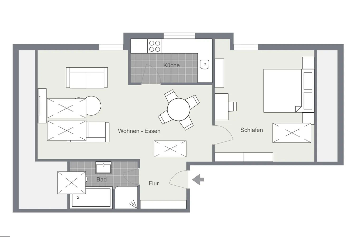 2 room apartment with 57 m² in Bielefeld – Photo 3