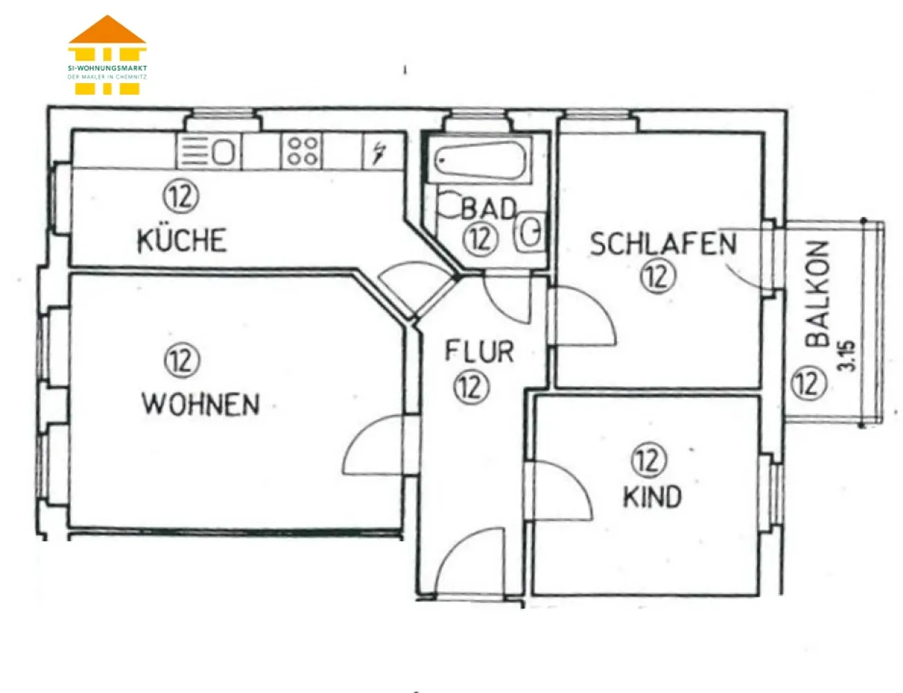 3 Zimmer Wohnung mit 70 m² in Chemnitz – Bild 5