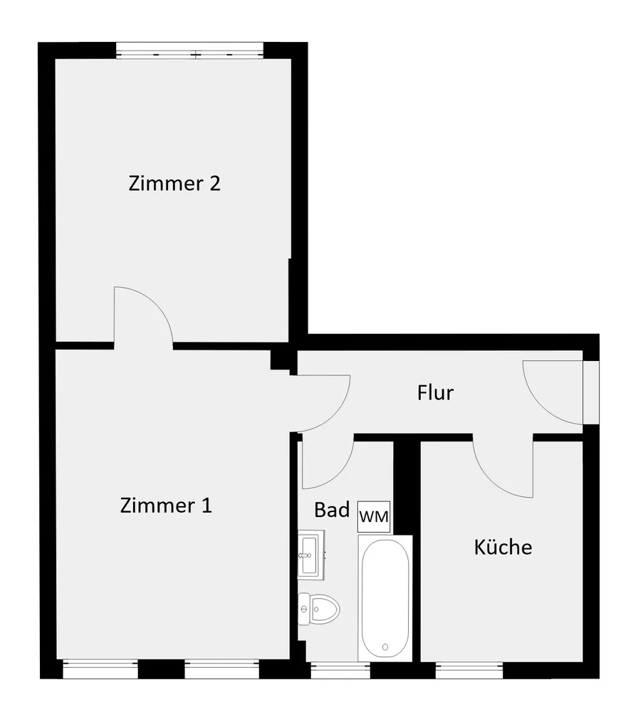 2 room apartment with 51 m² in Bitterfeld-Wolfen – Photo 2