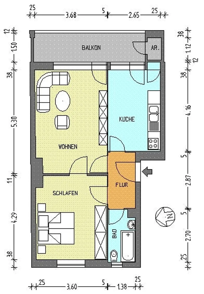 2 Zimmer Wohnung mit 57 m² in Berlin – Bild 2