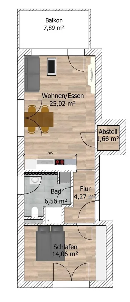 2 Zimmer Wohnung mit 55 m² in Ulm – Bild 5