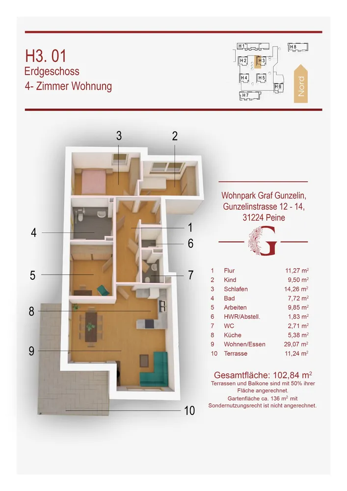 4 Zimmer Wohnung mit 103 m² in Peine – Bild 2