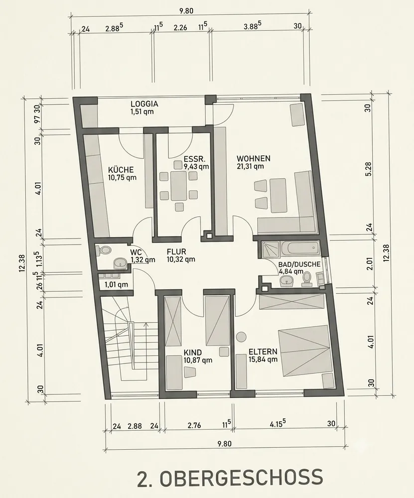 3 Zimmer Wohnung mit 88 m² in Trier – Bild 11