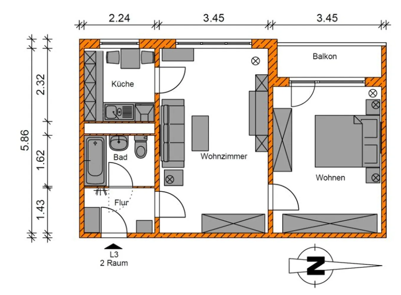 2 room apartment with 49 m² in Magdeburg – Photo 8