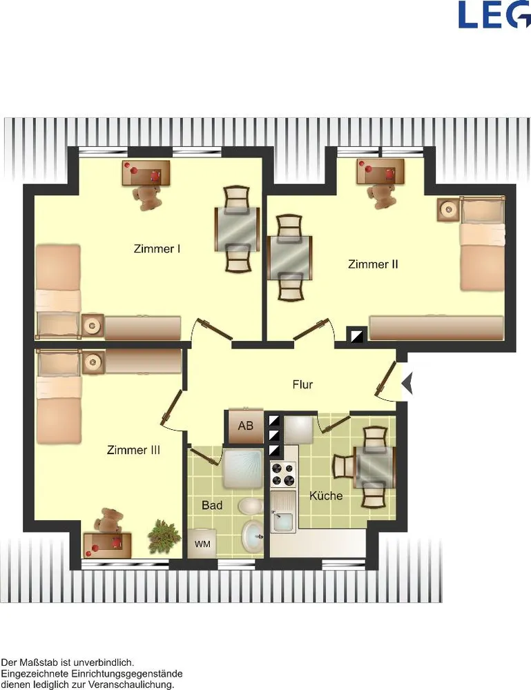 3 room apartment with 56 m² in Düsseldorf – Photo 2