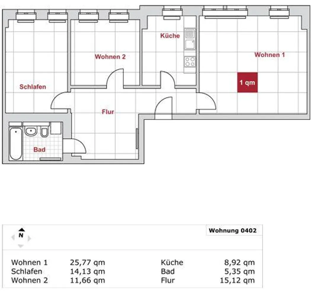 3 Zimmer Wohnung mit 81 m² in Dresden – Bild 2