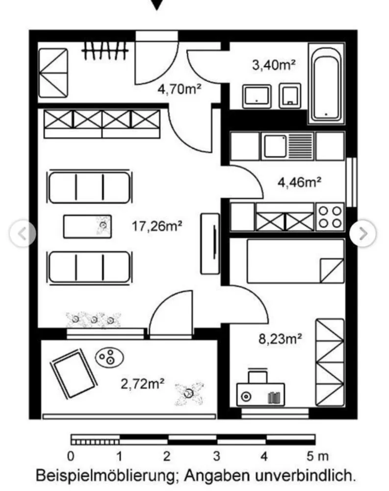 2 Zimmer Wohnung mit 44 m² in Frankfurt am Main – Bild 1