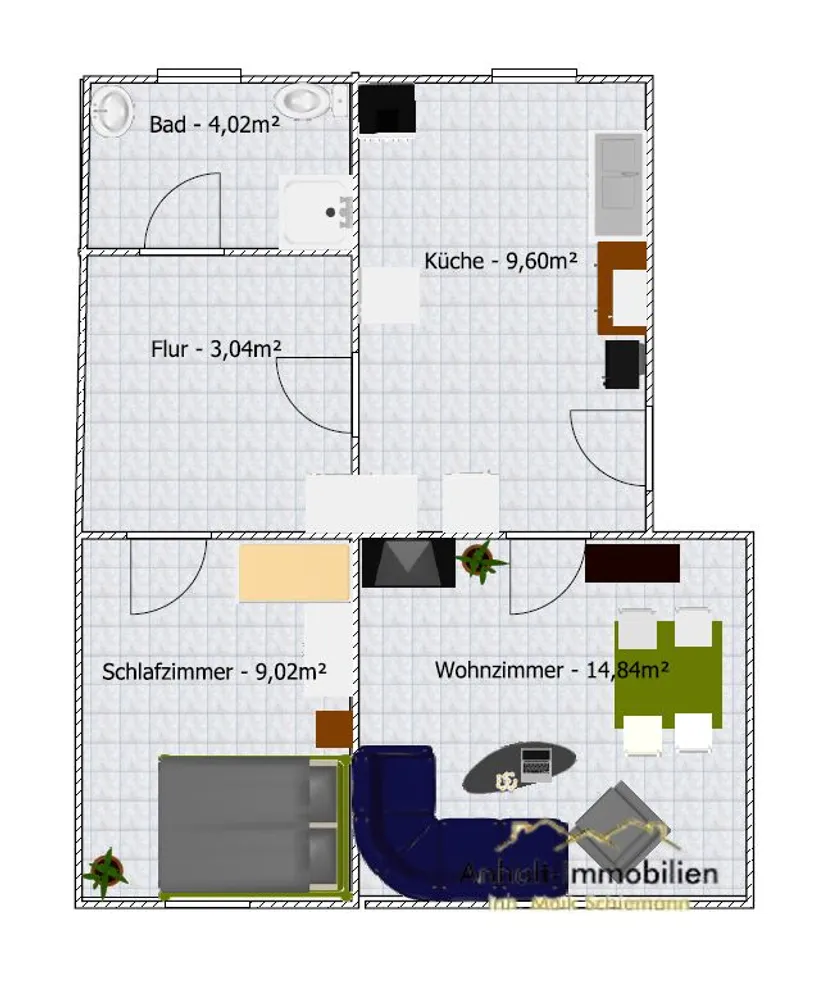 2 room apartment with 45 m² in Bitterfeld-Wolfen – Photo 10