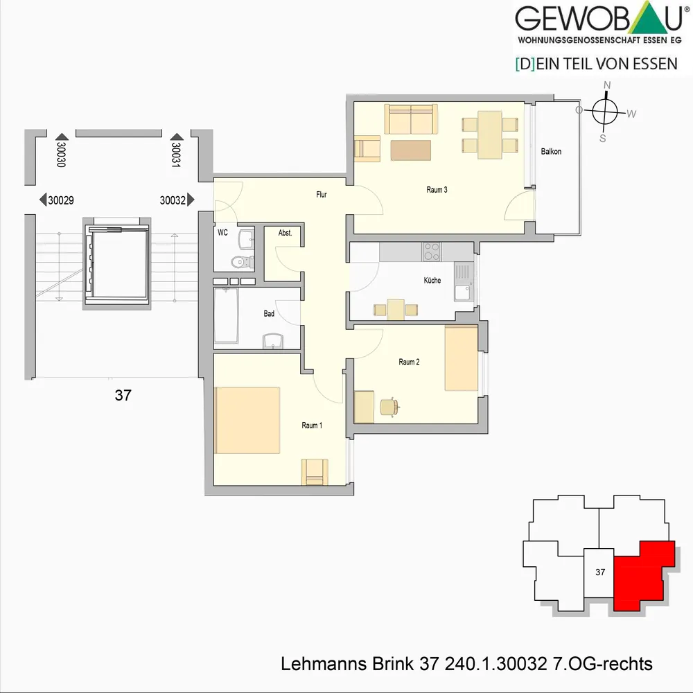 3 Zimmer Wohnung mit 79 m² in Essen – Bild 1