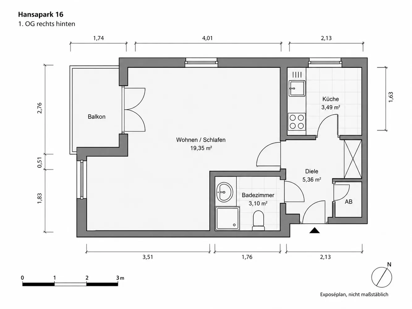 2 room apartment with 32 m² in Magdeburg – Photo 12