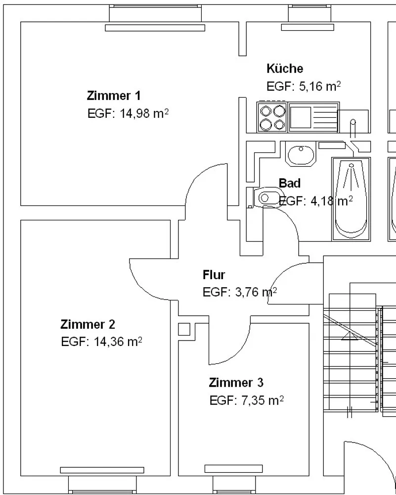 3 Zimmer Wohnung mit 50 m² in Kassel – Bild 2