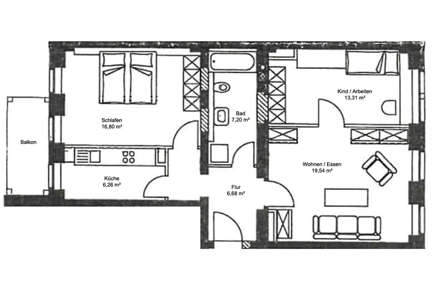 3 Zimmer Wohnung mit 72 m² in Dresden – Bild 2